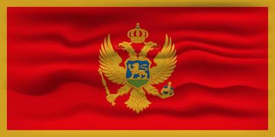 agitando bandiera di il nazione montenegro. vettore illustrazione.