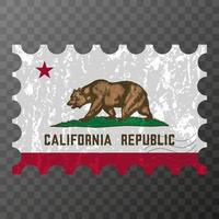 affrancatura francobollo con California stato grunge bandiera. vettore illustrazione.