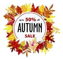 autunno saldi, promozionale bandiera con sconto vettore