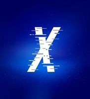 X lettera veloce velocità logo. animato lettere. tecnologia etichette, incontro titoli, gli sport manifesti, libro e bandiera design eccetera. vettore