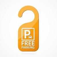 realistico dettagliato 3d gratuito parcheggio cartello etichetta. vettore
