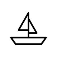 barca icona linea isolato su bianca sfondo. nero piatto magro icona su moderno schema stile. lineare simbolo e modificabile ictus. semplice e pixel Perfetto ictus vettore illustrazione