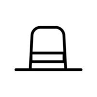cilindro cappello icona linea isolato su bianca sfondo. nero piatto magro icona su moderno schema stile. lineare simbolo e modificabile ictus. semplice e pixel Perfetto ictus vettore illustrazione