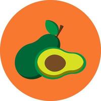 avocado frutta piatto icona vettore