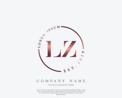 iniziale lz femminile logo bellezza monogramma e elegante logo disegno, grafia logo di iniziale firma, nozze, moda, floreale e botanico con creativo modello vettore