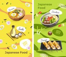 giapponese cibo menù, promozionale bandiera sconti
