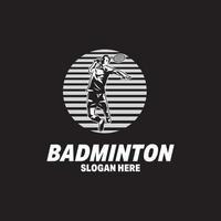 badminton distruggere logo design ispirazione vettore