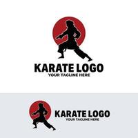 silhouette di karatè logo design modello vettore