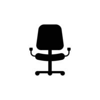 eps10 nero vettore braccio sedia astratto icona o logo isolato su bianca sfondo. scrivania o ufficio sedia simbolo nel un' semplice piatto di moda moderno stile per il tuo sito web disegno, e mobile App