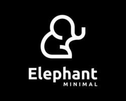 semplice elefante natura grande grande animale zoo piatto portafortuna linea schema astratto vettore logo design