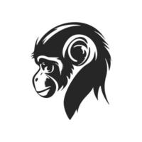 minimalista nero e bianca scimmia testa logo. Perfetto per qualunque azienda guardare per un' elegante e professionale Guarda. vettore