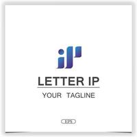 lettera ip logo premio elegante modello design vettore eps 10