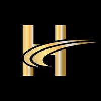 iniziale monogramma lettera h logo design vettore con lusso concetto