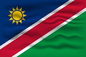 agitando bandiera di il nazione namibia. vettore illustrazione.