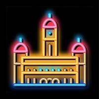 sultano palazzo abdul - samad neon splendore icona illustrazione vettore