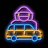 auto autista logo neon splendore icona illustrazione vettore