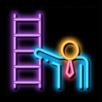 umano le scale neon splendore icona illustrazione vettore