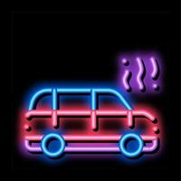 fumo auto neon splendore icona illustrazione vettore