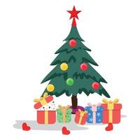 Natale albero con regalo illustrazione