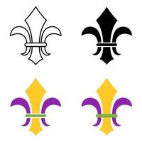 fleur de lis nel piatto stile isolato vettore