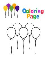 colorazione pagina con palloncini per bambini vettore