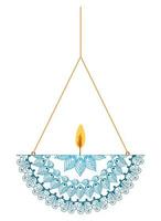mandala di colore blu con una candela vettore