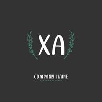 xa iniziale grafia e firma logo design con cerchio. bellissimo design manoscritto logo per moda, squadra, nozze, lusso logo. vettore