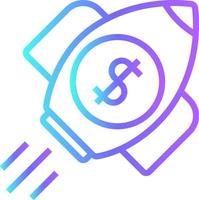 finanziario avviare Fintech avviare icone con blu pendenza schema stile vettore