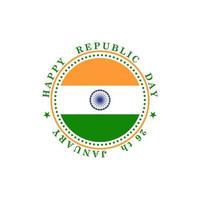 banner di auguri con bandiera nazionale indiana in cerchio vettore