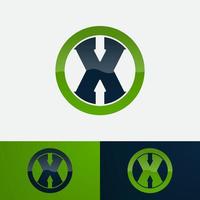 logo modello lettera X con gradazione colore per azienda design vettore