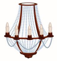 lampadario lampada con candele e cristalli sospeso vettore