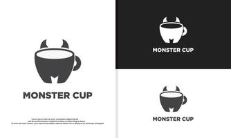 tazza caffè logo combinato con lettera m, caffè logo design illustrazione vettore