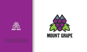 montare combinare con uva logo design illustrazione vettore