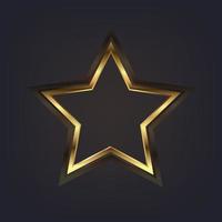 splendente d'oro stella nel vettore stile, oro stella icona, simbolo, marchio e oggetto. pendenza d'oro stella forma su un' buio sfondo.