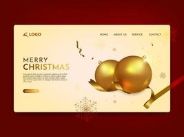 buon natale landing page vettore