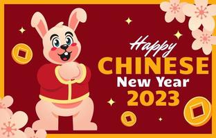 Cinese nuovo anno celebrazione con coniglio vettore