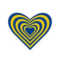 a strisce giallo blu cuore. cuore vettore illustrazione