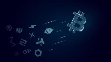 concetto bitcoin è volante avanti altcoin. capo di criptovalute avanti di altro monete. vettore illustrazione.