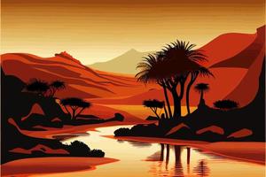 Africa sfondo astratto paesaggio illustrazione vettore grafico