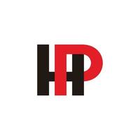 lettera hp semplice connesso geometrico colorato logo vettore