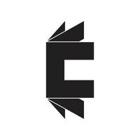 lettera c simbolo 3d piatto geometrico logo vettore