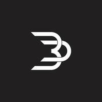 astratto lettera bd connesso geometrico sovrapposizione design logo vettore