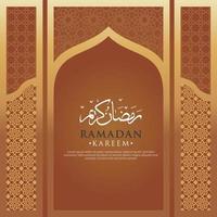 lussuoso e elegante design Ramadan kareem con Arabo calligrafia vettore
