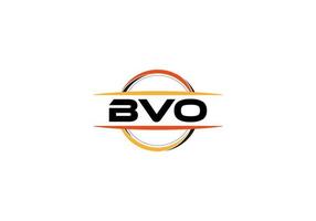 bvo lettera reali mandala forma logo. bvo spazzola arte logo. bvo logo per un' azienda, attività commerciale, e commerciale uso. vettore