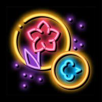 allergia su fiori neon splendore icona illustrazione vettore