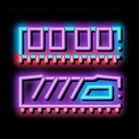 alzata memoria carte neon splendore icona illustrazione vettore