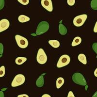 senza soluzione di continuità modello avocado impostato di totale e metà con un' osso. vettore illustrazione di fresco avocado frutta.