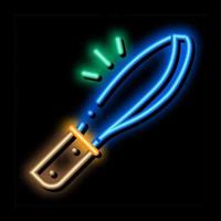 coltello attrezzo neon splendore icona illustrazione vettore