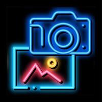 foto galleria neon splendore icona illustrazione vettore