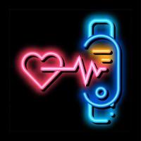 fitness braccialetto cuore battere neon splendore icona illustrazione vettore